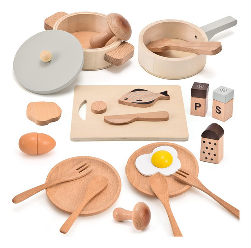 Atoylink Accesorios De Cocina De Juego Juguetes De Madera Ol