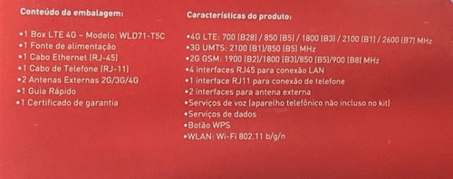 Modem Roteador Com Wifi Wnc Chip Wld71-t5 Preto