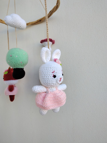 Movil De Cuna Tejido A Crochet Animalitos Del Bosque 4 Animalitos Animales Del Bosque