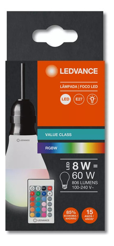 Pack 3 Foco Led Ledvance Rgb + 3 Dicro Gu10 Control Remoto