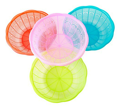 Set 4 Coladores Plástico Para Vegetales Frutas Pasta Arroz