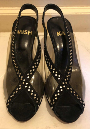 Zapatos Mishka Transparencia Gamuza Y Strass Numero 37