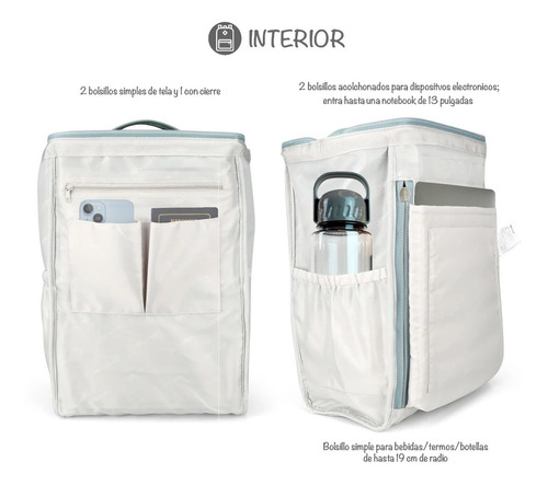 Imagen 2 de 10 de Mochila Himawari 1881 Usb Cordura Bolso Division Notebook.
