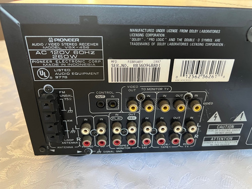 Receiver Av Pioneer Vsf-456 Em Ótimas Condições Oldschool Preto (Recondicionado)