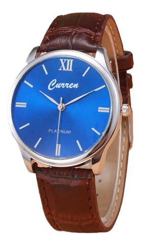 Reloj Curren Original Correa Cuero M2 Azul