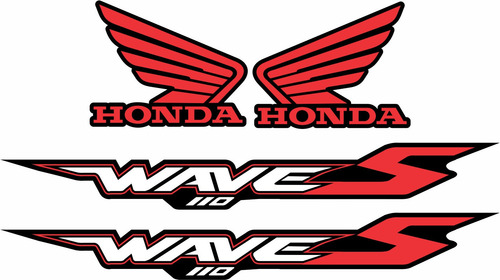 Calcos Juego Honda Wave 110s Tipo Original (moto Negra)