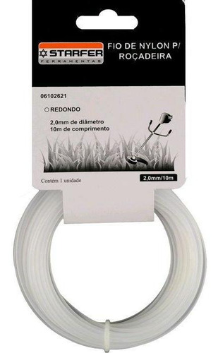 Fio Nylon 2mm Cortador De Grama Rocadeira 10 Metros Starfer