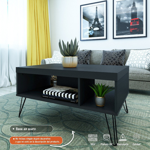 Imagen 2 de 5 de Mesa De Centro Para Sala 2 Compartimientos - En Tamborado