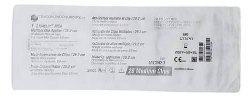 Ligaclip Mca Ref: Mcm20. Aplicado De Clips Multiple. Ethicon
