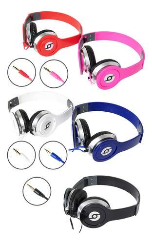Fone De Ouvido Headphone Com Fio Estéreo Dobrável Pc Celular