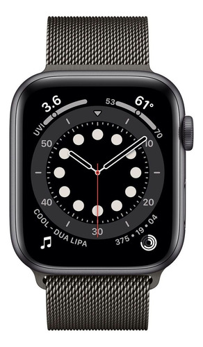 Apple Watch (GPS) Series 6 display de 1.732" con correa de acero inoxidable color grafito y caja color gris espacial - Bueno (Reacondicionado)