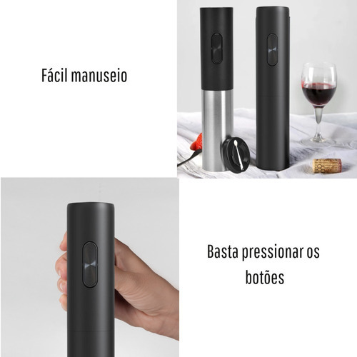 Abridor De Garrafa Automático Saca Rolhas Elétrico A Pilha