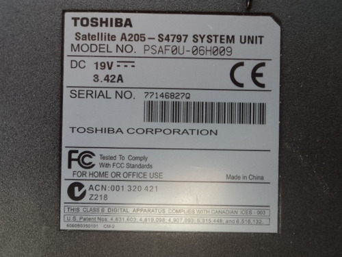 Sucata De Notbook Toshiba , No Estado