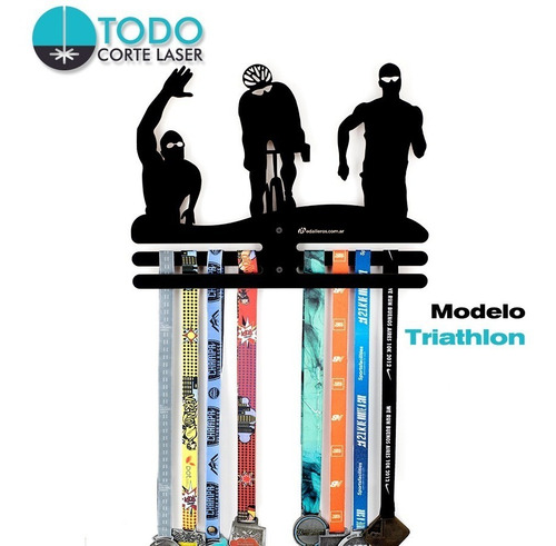 Imagen 2 de 5 de Medallero Triathlon-triatlon-ironman-running-deportivo
