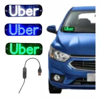 Placa Identificação Painel Led Letreiro Usb Luminoso Uber