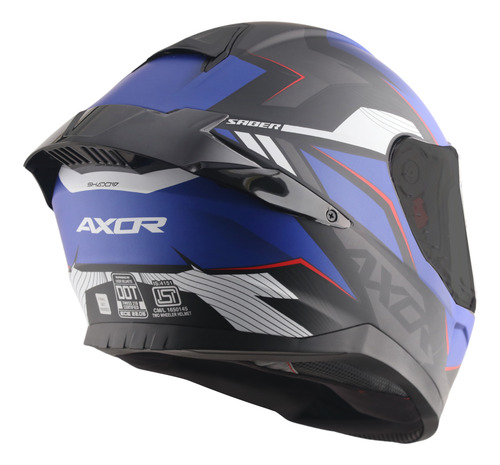 Casco Moto Integral Axor Saber Shadow Doble Certificación