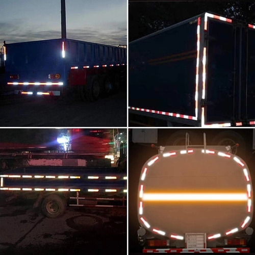Imagen 4 de 10 de Cinta Reflectante Seguridad Rojo Blanco 45 Mts Dot C2 Legal