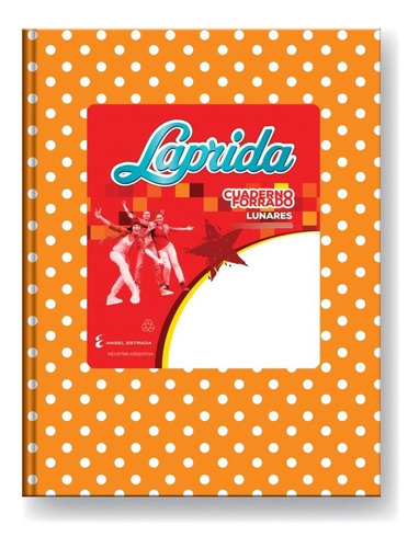 Cuaderno Escolar Laprida Td Lunares 50h Rayado Naranja