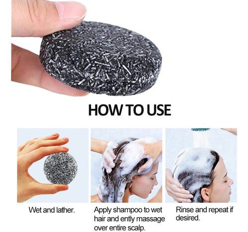 Shampoo Escurecedor De Carvão De Bambu De 3 Peças, Sa