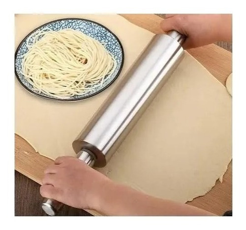 Imagem 4 de 6 de Rolo De Massa Em Aço Inox Abrir Massa Pão Pizza Mimo Style