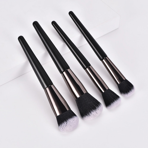 Juego De Brochas De Maquillaje O 4, Brocha Negra En Polvo, B