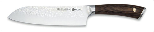 Cuchillo Santoku 17.5cm Sakura 3 Claveles Madera