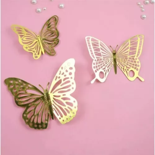 Bolos Daniela - Bolo borboletas rosa com glitter dourado