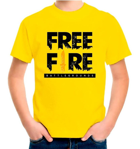 Polera Estampada 100% Algodón Niño Free Fire