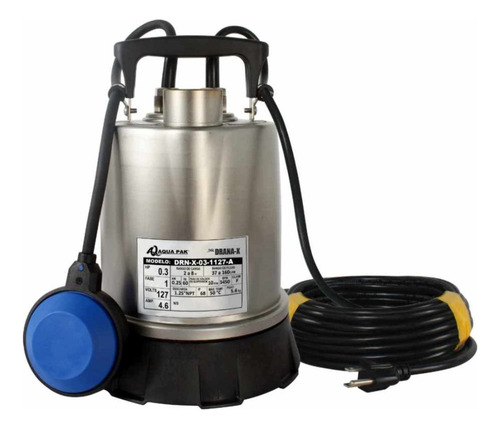Bomba Sumergible Para Achique Aquapak 1/3 Hp, 127v, 80 Lpm