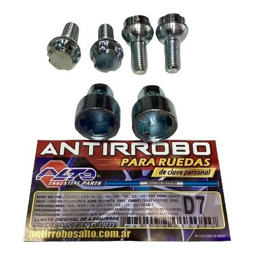 Antirrobo Para Auto Volkswagen  4 Agujeros Gol Power Polo 1