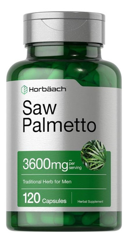 Saw Palmetto 3600mg 120 Caps Horbaach Ayuda Prostata Palma E Sabor Neutro