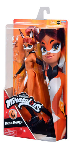 Miraculous Muñeca Rena Rouge De 10.5 Pulgadas Con Accesori.