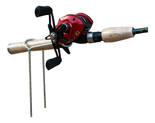 Kit 03 Suportes 1 Vara De Pesca Chão Fixo 20 Cm