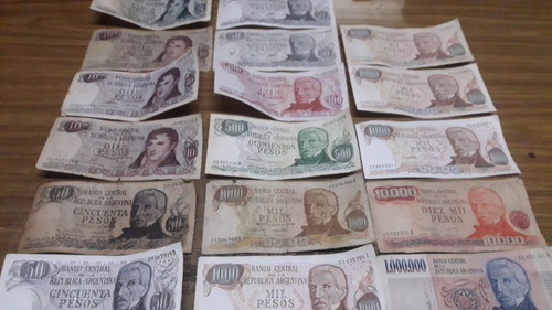 Híper Lote De 17 Billetes Pesos Ley Incluye 1 Millón B 2513 (Usado)
