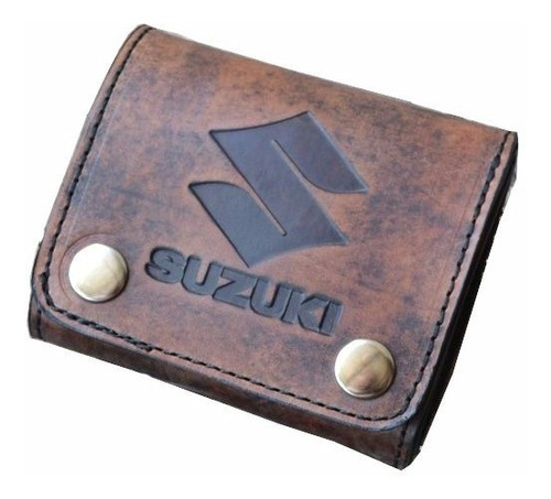 Billetera De Cuero - Biker Wallet - Suzuki - Con Cadena