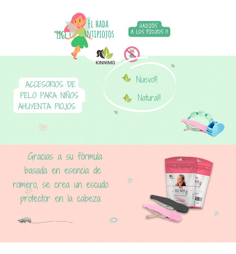 Imagen 2 de 9 de Gomita Antipiojos Natural (romero) - Kinnimo Pack X4 Fucsia