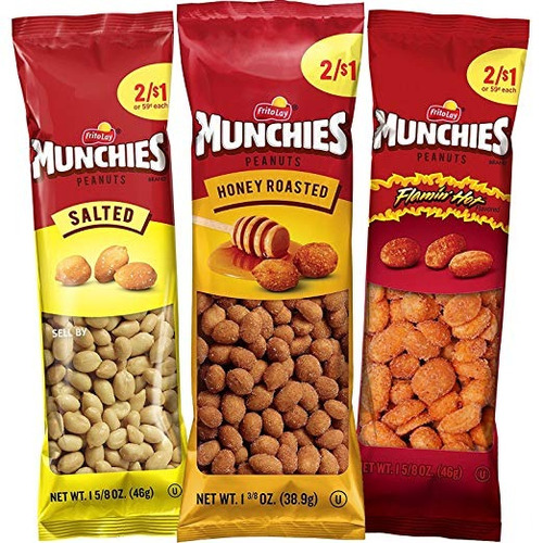 Munchies Maní Variety Pack (salado, Flamin Caliente, Miel As