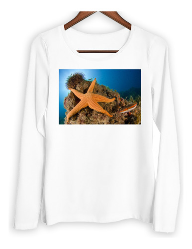 Remera Mujer Ml Estrella De Mar En La Punta En Piedra