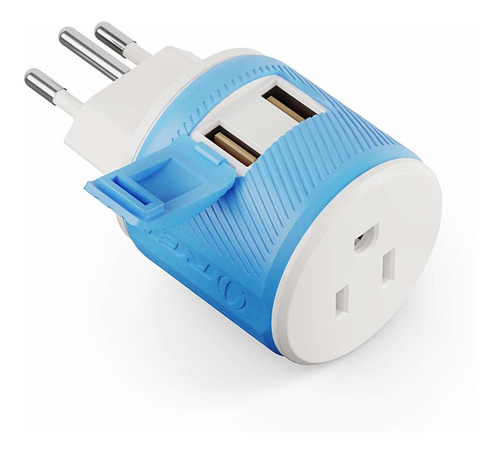 Orei Adaptador Conector Viaje Brasil Doble Usb Entrada