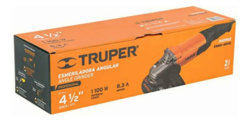 Truper Esma-45110, Esmeriladora Angular 4-1/2 , Profesional,