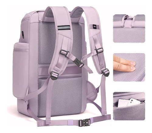 Mochila Grande Viagem Avião Resistente Multi Compartimentos
