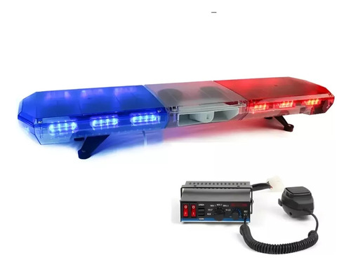 Baliza Led D Techo Azul Rojo Con Bocina Megáfono 9ton 12-24v