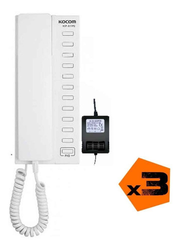 Kit Intercomunicador Oficina 3 Puntos Kocom Kip-611