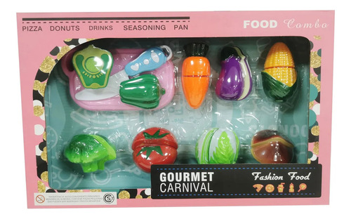 Set Comidita Juguete Velcro Verdura 10 Pzs Comida Abrojo