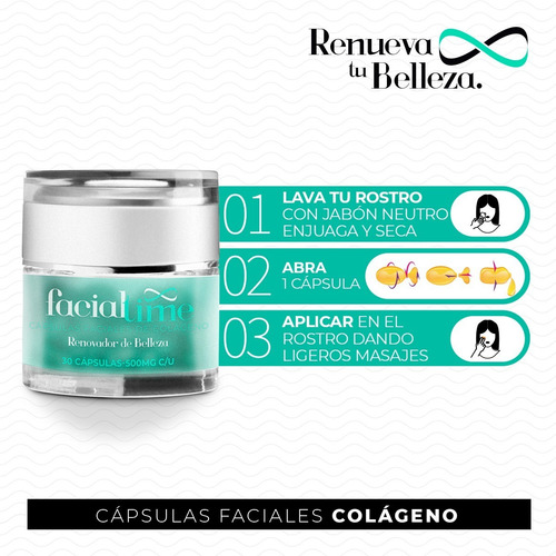 Facial Time Kit 3 Cápsulas Faciales Vit E, C Y Colágeno