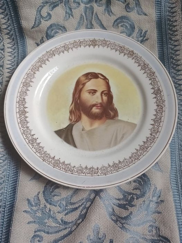 Plato Religioso Cristo Corazon De Jesus Porcelana 