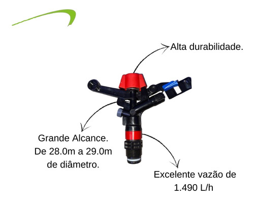 Aspersor 5035 Sd Ndj Bocal 4.0x2.5 Preto Irrigação