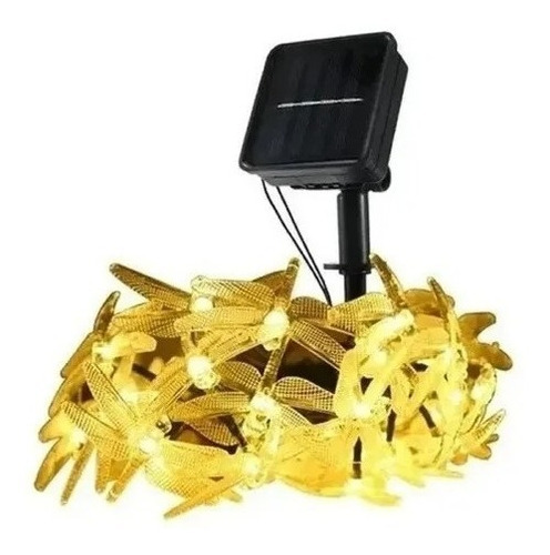Imagen 1 de 7 de Guirnalda Solar Libélula Hadas 5 Metros 30 Led Calida