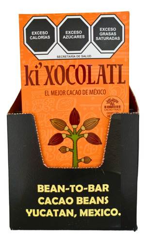 12 Barras, Ki Xocolatl Naranja 36% Cacao Totopos, Orgánico