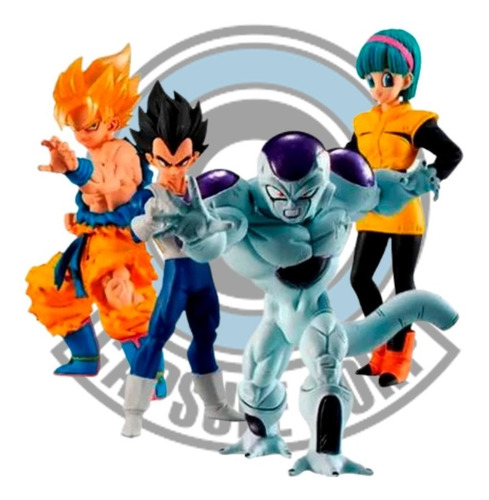 Figuras Dragón Ball Z Mini 6cm X4und Goku Vegeta Bulma Frezz